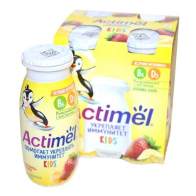 Напиток Actimel Kids клубника-банан 95мл пэт