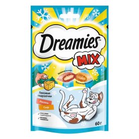 Корм для кошек Dreamies Микс лакмство лосось и сыр 60гр пауч