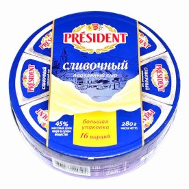 Сыр плавленый President сливочный 280гр пэт