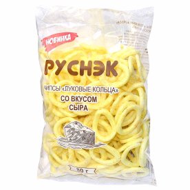 Кольца луковые Руснэк вкус сыра 80гр м/у