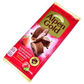 Шоколад Alpen Gold Клубника 85гр м/у