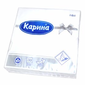 Салфетки бумажные Карина белые 2сл 33*33см 30шт м/у