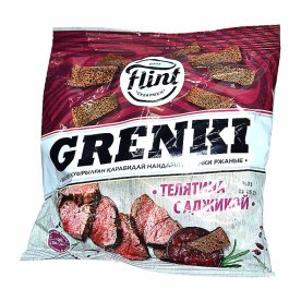 Гренки Flint ржаные вкус телятина с аджикой 180гр м/у