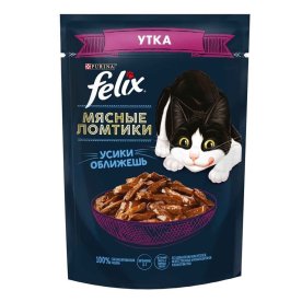 Корм для кошек Felix утка и мясные ломтики 75гр пауч