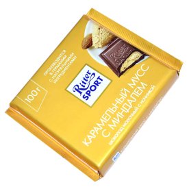 Шоколад Ritter Sport Молочный карамельный мусс с миндалем 100гр м/у