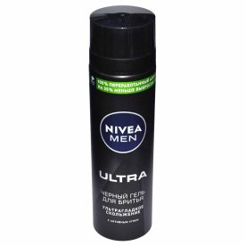 Гель для бритья Nivea Men Ultra черный 200мл ж/б