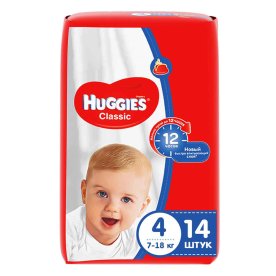 Подгузники Huggies Classic 4 Small (7-18кг) 14шт м/у