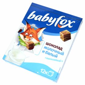 Шоколад Babyfox Полосатый молочный белый 90гр к/у