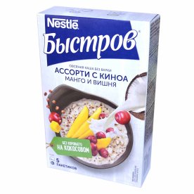 Каша овсяная Nestle Быстров ассорти киноа-манго-вишня 175гр к/у