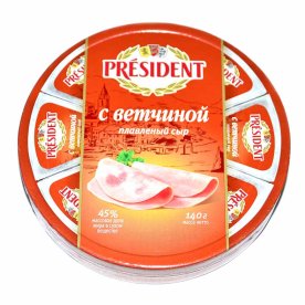 Сыр плавленый President ветчина 45% 140гр пэт