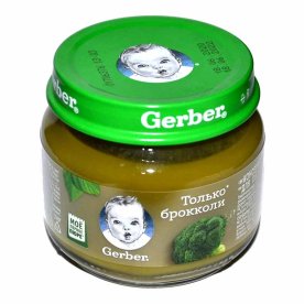 Пюре Gerber брокколи с 4мес 80гр ст/б