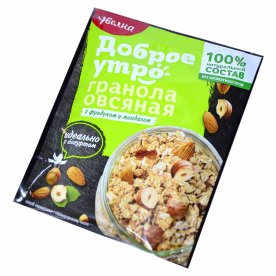 Гранола овсяная Увелка с фундуком и миндалем 40гр д/п