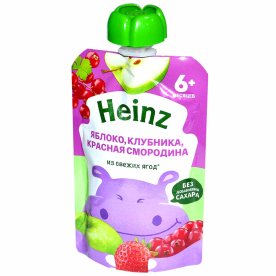 Пюре Heinz яблоко-клубника-красная смородина с 6мес 90гр пауч