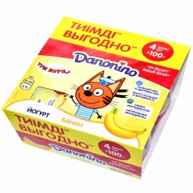 Йогурт Danonino банан 3% с 3лет 4*100гр пэт