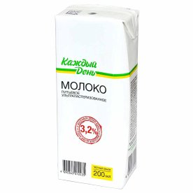 Молоко Каждый день ультрапастеризованное 3,2% 0,2л т/п