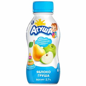 Йогурт питьевой Агуша яблоко-груша 2,7% 180гр пэт