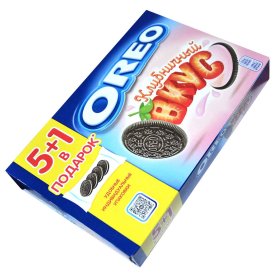 Печенье Oreo с какао и кремовой начинкой клубничного вкуса 228гр к/у