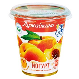 Йогурт Лужайкино персик 2,5% 290гр пэт