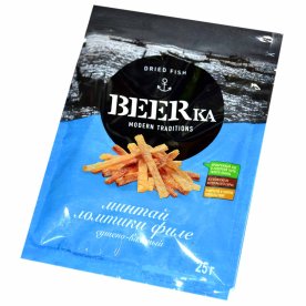 Минтай BEERka филе ломтики 25гр м/у