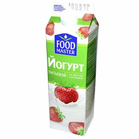 Йогурт питьевой FoodMaster клубника 2% 900мл т/п