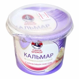 Паста Санта Бремор Кальмар в сливчном соусе с мясом крабовым 150гр пэт