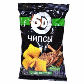 Чипсы 5D вкус стейк на углях 90гр м/у