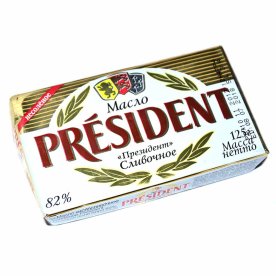 Масло сливочное President 82% 125гр