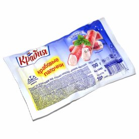 Палочки крабовые Крабия имитация 100гр м/у