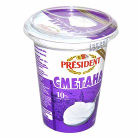 Сметана President 10% 400гр пэт