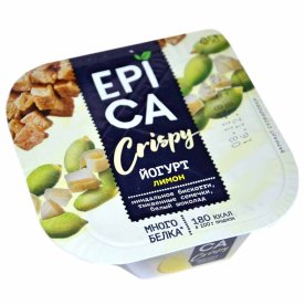 Йогурт Epica Crispy с лимоном 8,6% 140гр пэт