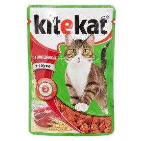 Корм для кошек Kitekat говядина в соусе 85гр пауч