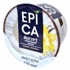 Йогурт Epica кокос-ваниль 6,3% 130гр пэт