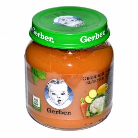 Пюре Gerber овощной салат с 4мес 130гр ст/б