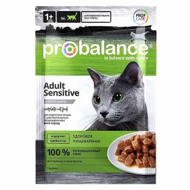 Корм для кошек ProBalance Sensitive чувствительное пищеварение 85гр пауч