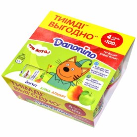 Йогурт Danonino груша-яблоко 3% с 3лет 4*100гр пэт