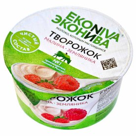 Творожок ЭкоНива малина-земляника 5% 125гр пэт