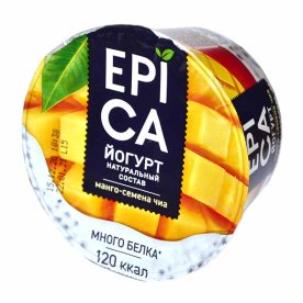 Йогурт Epica манго-семена чиа 5% 130гр пэт