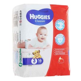 Подгузники Huggies Classic 3 Small (4-9кг) 16шт м/у