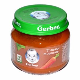 Пюре Gerber морковь с 4мес 80гр ст/б