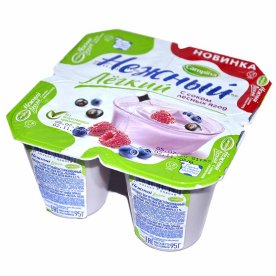 Йогурт Campina Нежный Лайт с соком лесных ягод 0,1% 95гр пэт