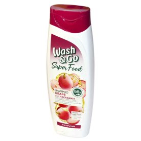 Шампунь для волос Wash&Go Superfood с виноградом и макадамией 400мл пэт