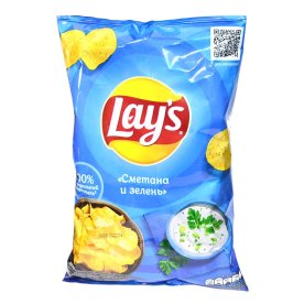 Чипсы Lay’s вкус сметана и зелень 140гр м/у