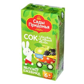 Сок Сады Придонья яблоко,ежевика осветл восстанов 125мл т/п