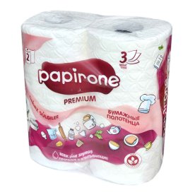 Полотенца бумажные Papirone Premium мини пачка 3сл 2шт м/у