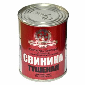 Свинина тушеная Орский Мясокомбинат в/с ГОСТ 338гр ж/б