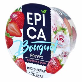 Йогурт Epica Bouquet клубника-роза 4,8% 130гр пэт