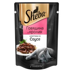 Корм для кошек Sheba говядина и кролик в соусе 75гр пауч