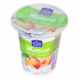 Йогурт FoodMaster Живой персик 1,5% 300гр стакан