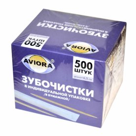 Зубочистки Aviora Бамбуковые в индивид упаковке 500шт к/у