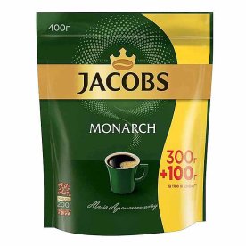 Кофе Jacobs Monarch натуральный раст 300гр+100гр м/у